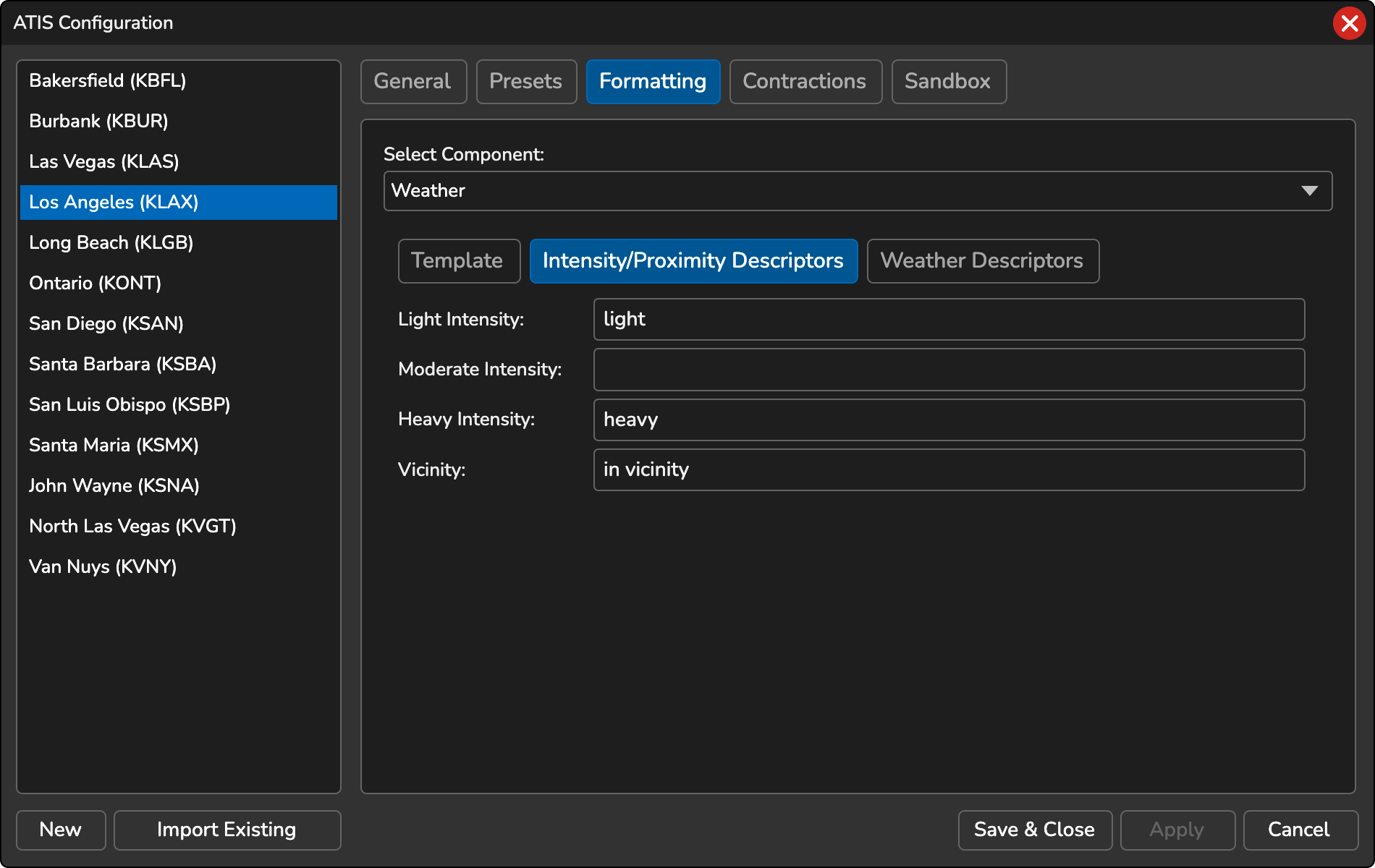 Intensity and Proximity Descriptors