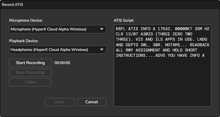 Voice Record ATIS